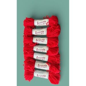Luxuria‎ 100% Wool Tapestry Worsted Yarn Lot Of 7 Color 5033 Lot 1  Red Vintage